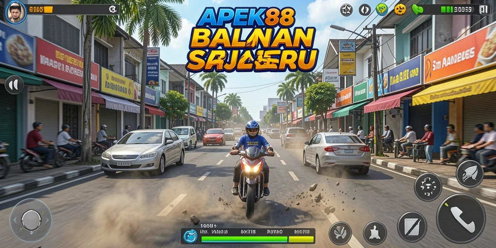 Gameplay intens APEK88 di lintasan balap yang menantang.