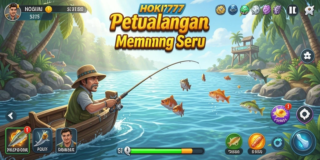 Screenshot HOKI777 menampilkan gameplay memancing yang mendebarkan dan realistis.