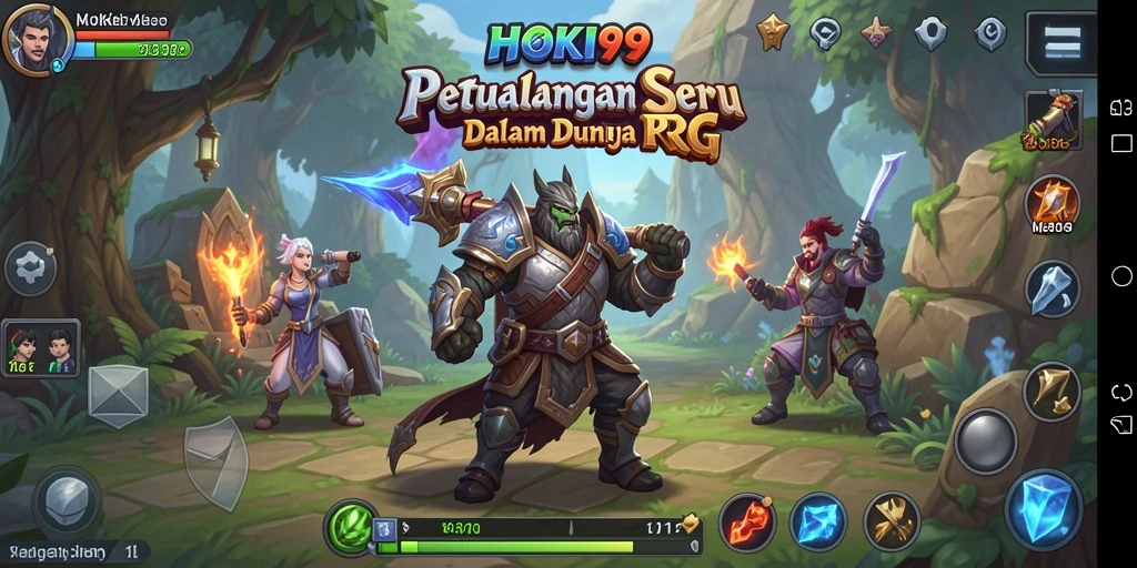 Screenshot HOKI99 menampilkan aksi pertempuran seru dalam dunia RPG.