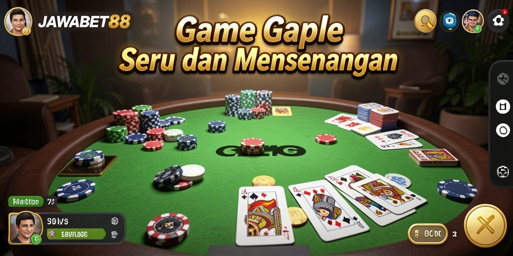 Tampilan gameplay Gaple yang mendebarkan di JAWABET88.
