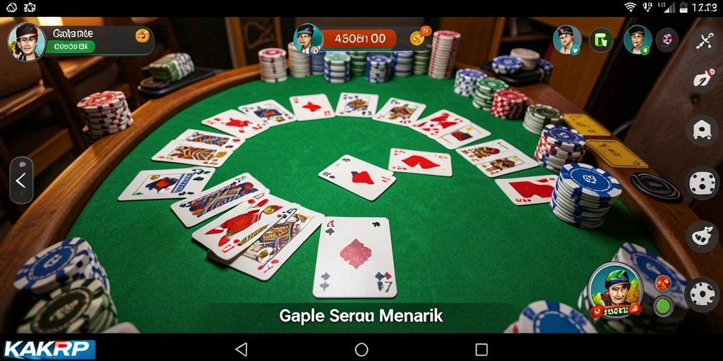 Tampilan gameplay KAKRP yang seru saat bermain Gaple.