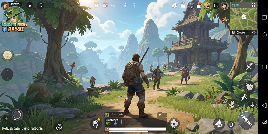Gameplay REZEGO dengan pemandangan dunia terbuka yang menakjubkan.