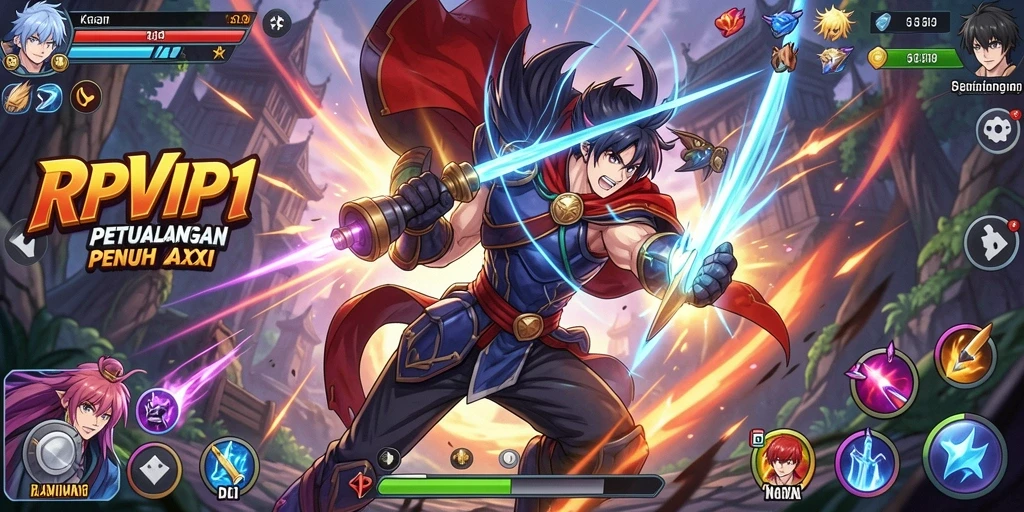 Tampilan Gameplay RPVIP1 dengan karakter Anime yang memukau.